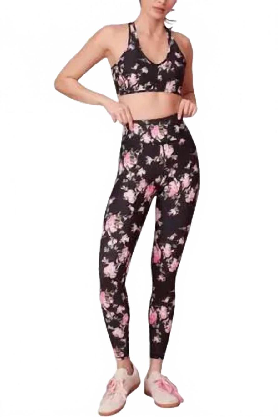 NEW LOVESHACKFANCY jutta aurora nights leggings in black floral